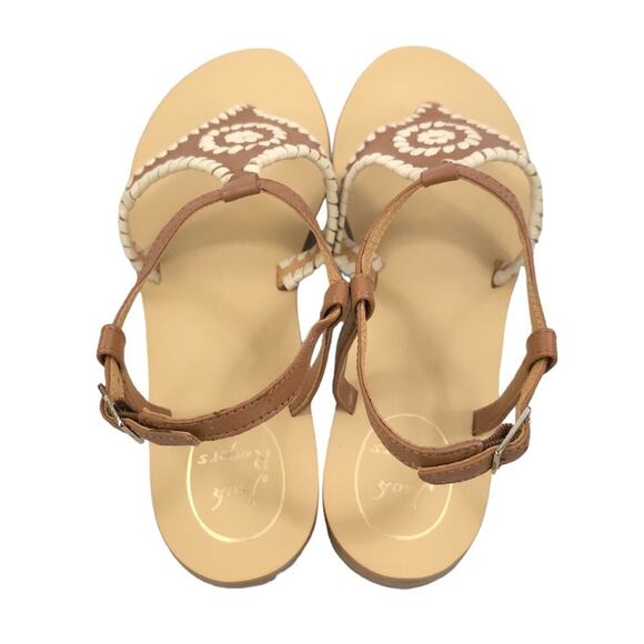 Jack Rogers Maci Leather Sandal Cognac Bone - Picture 4 of 12